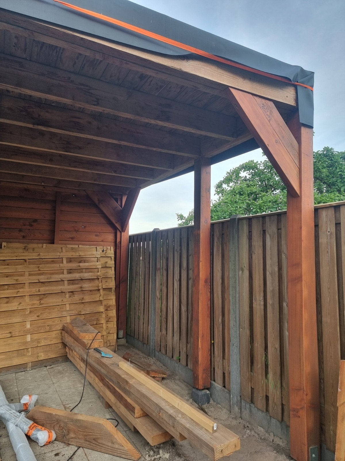 Douglas dakbeschot, Tuin en Terras, Overkappingen, Ophalen, Zo goed als nieuw, Veranda