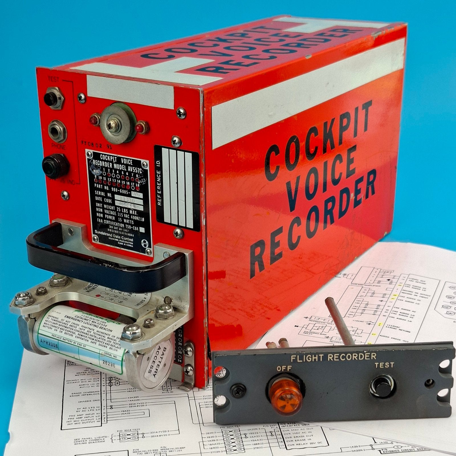 Originele Cockpit Voice Recorder met tape, paneel en schema, Ophalen of Verzenden, Gebruikt, Overige typen