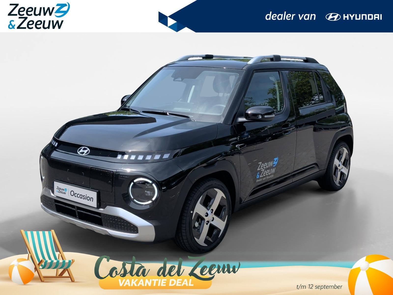 Hyundai INSTER Evolve Sky 49 kWh | Demo | Schuif/kanteldak |, Auto's, Stof, 116 pk, Zwart, Origineel Nederlands