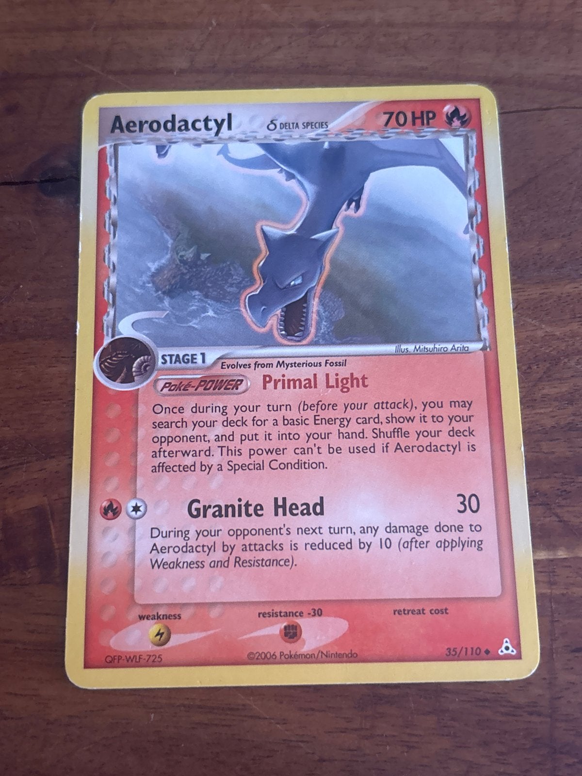 Aerodactyl Delta Species Pokemon Kaart 35/110 Holo, Ophalen of Verzenden, Gebruikt, Losse kaart, Foil