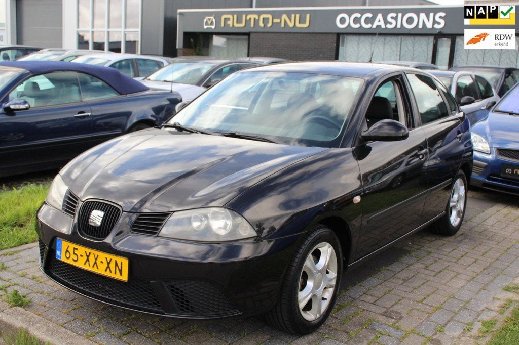 Seat Ibiza 1.4-16V Trendstyle 5-deurs Airco Cruise Bluetooth, Voorwielaandrijving, Zwart, Origineel Nederlands, Bedrijf