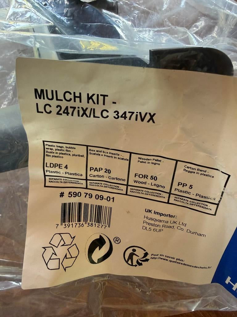 Husqvarna mulch kit zwart (nooit gebruikt), Tuin en Terras, Grasmaaiers, Cirkelmaaier, Accu-grasmaaier, Nieuw, Mulchfunctie