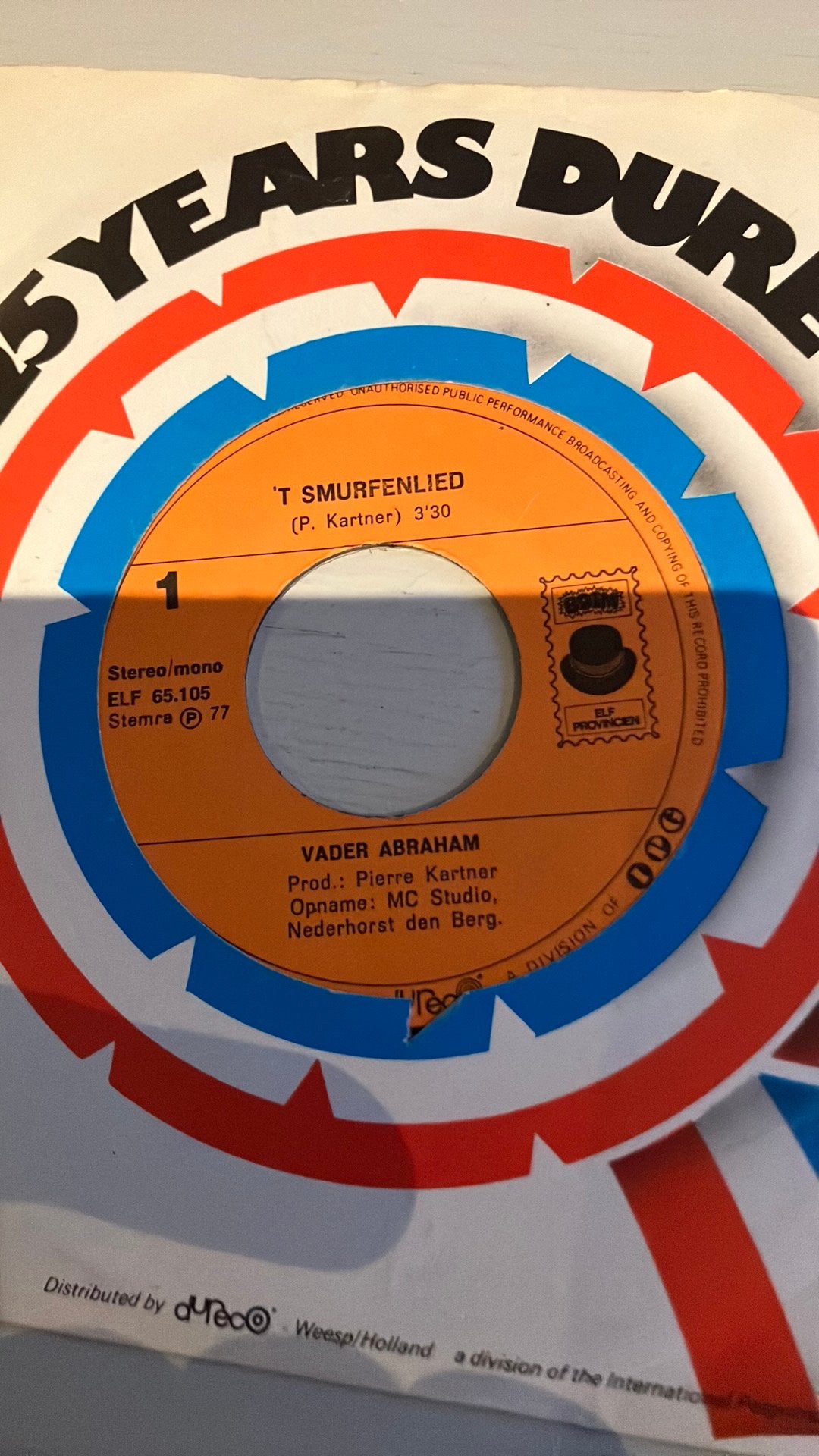 ‘T Smurfenlied, Gebruikt, Overige genres, 7 inch, Ophalen of Verzenden