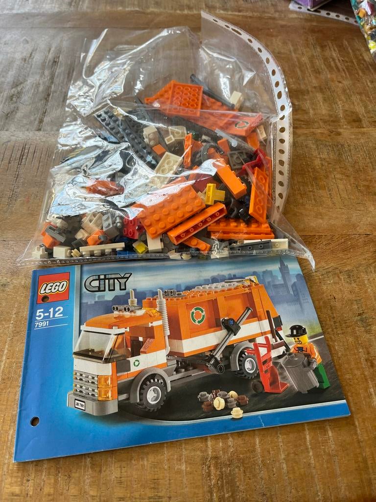 Lego City Vuilniswagen 7991 met instructies, Lego, Ophalen of Verzenden, Complete set, Inclusief instructies