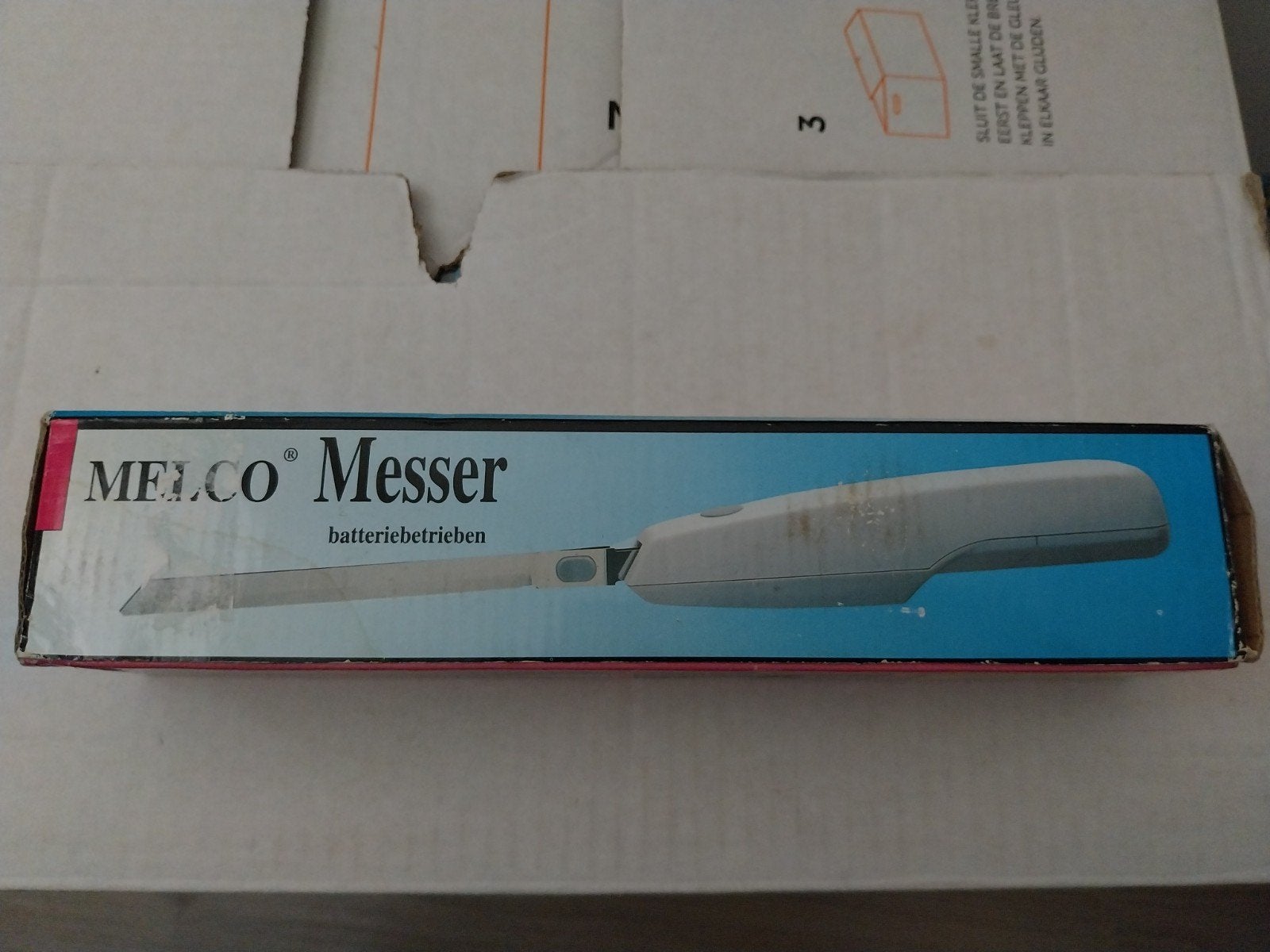 MELCO Messer batterij-aangedreven elektrisch mes, Gebruikt, Ophalen of Verzenden, Metaal, Snijmachine