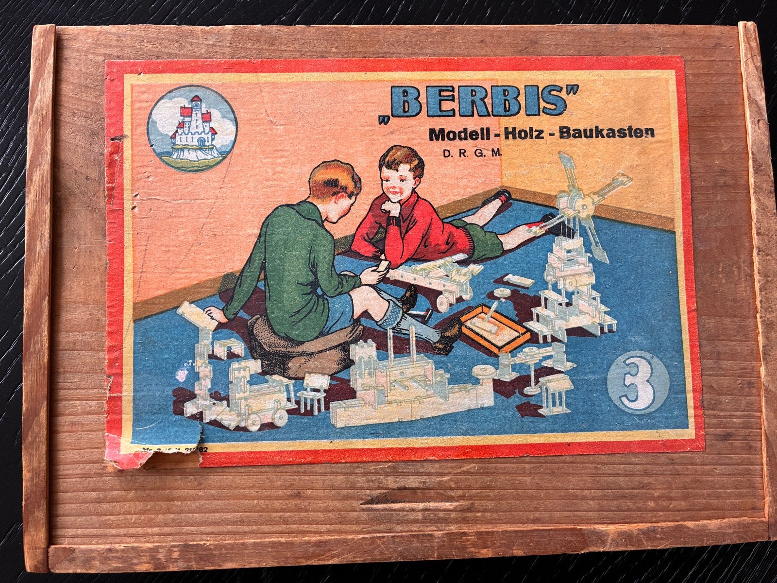 Vintage "BERBIS" Modell-Holz-Baukasten - Houten Bouwdoos, Ophalen of Verzenden, Gebruikt, Overige merken