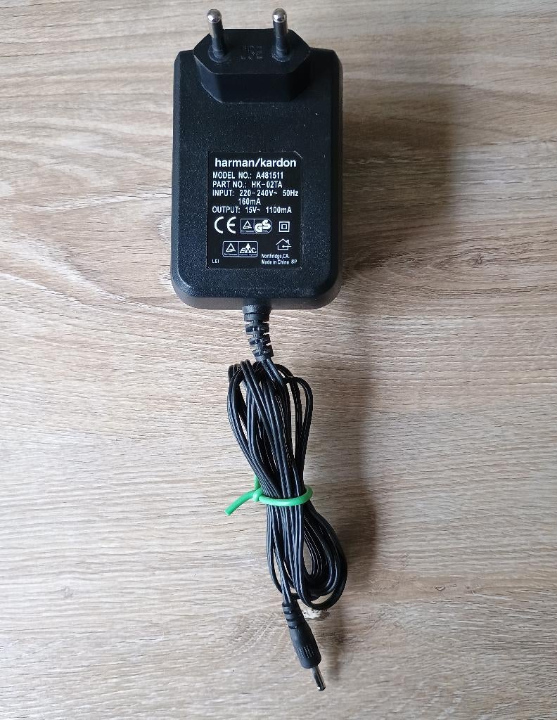 Harman kardon adapter oplader hk-02ta a481511 15v 1100ma, Ophalen of Verzenden, Gebruikt