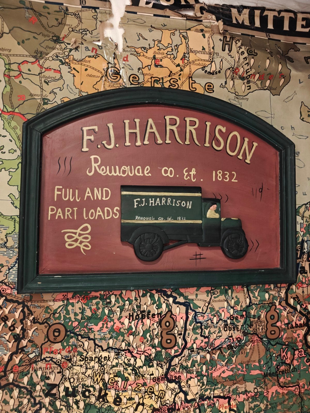 Prachtig Houten 3D Pub Bord Mancave hout 56x40 cm topstaat, Reclamebord, Gebruikt, Ophalen of Verzenden, X