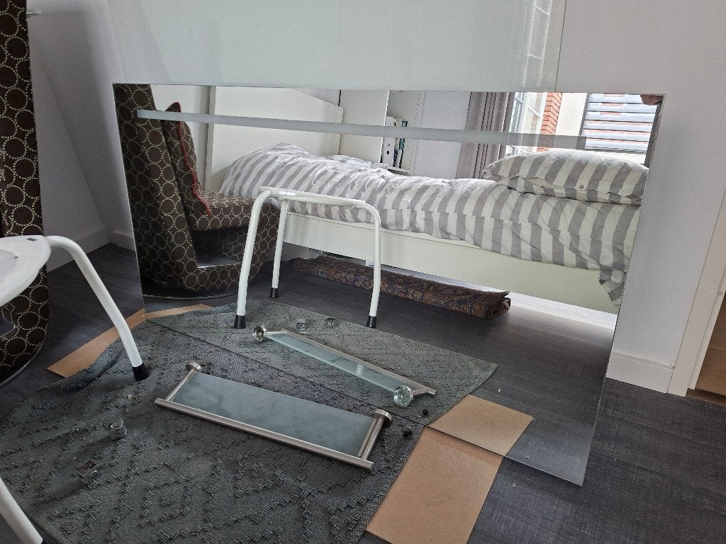 badkamerspiegel, Huis en Inrichting, Badkamer | Badkamermeubels, Ophalen, Gebruikt, 100 tot 150 cm, Overige typen