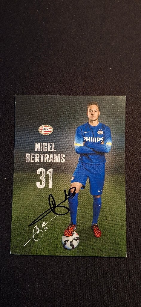 Spelerskaart met handtekening; Nigel Bertrams # PSV, Ophalen of Verzenden, Nieuw, PSV, Spelerskaart