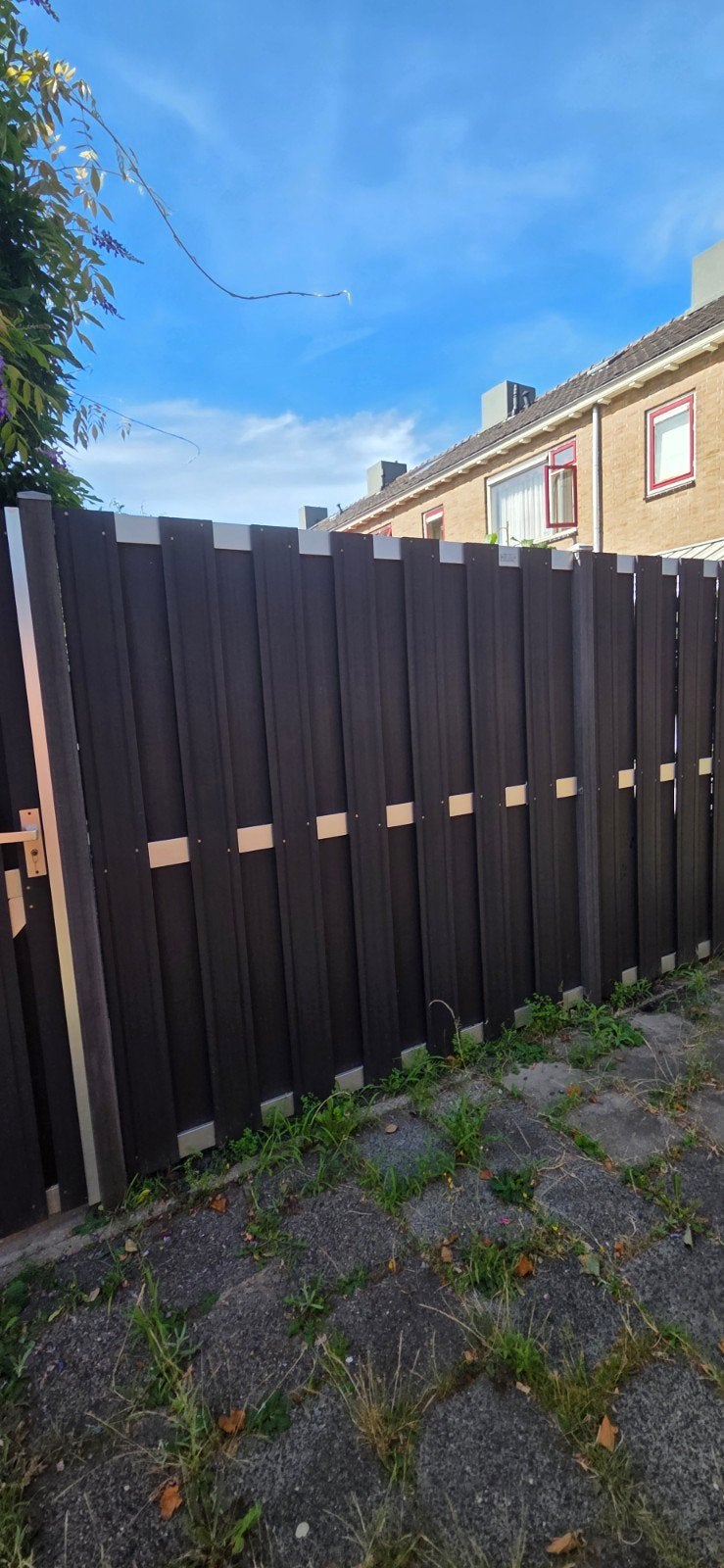 WPC tuinschermen antraciet met aluminium, Tuin en Terras, Schuttingen, Ophalen, Hout, Minder dan 3 meter, 1 tot 2 meter