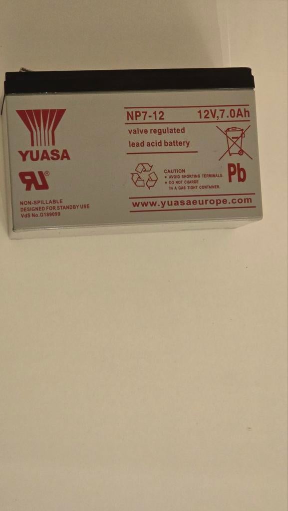 Yuasa NP7-12 loodaccu 12V, 7.0Ah, Ophalen