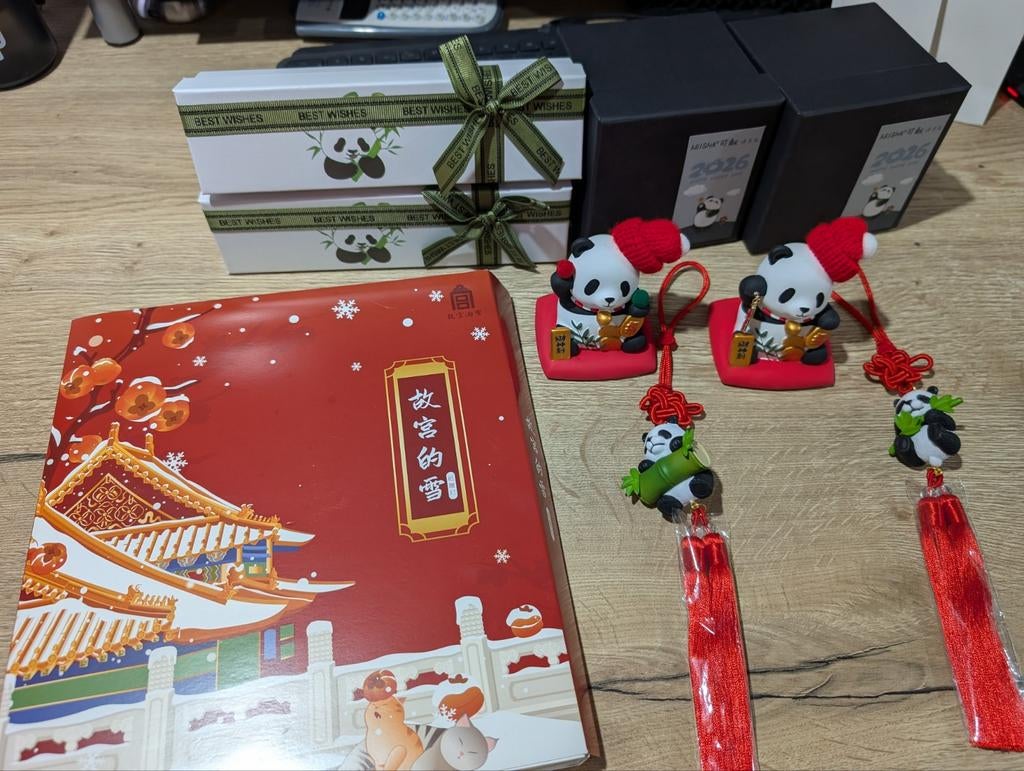Panda beeldjes en decoratie set, Diversen, Kerst, Nieuw, Ophalen of Verzenden
