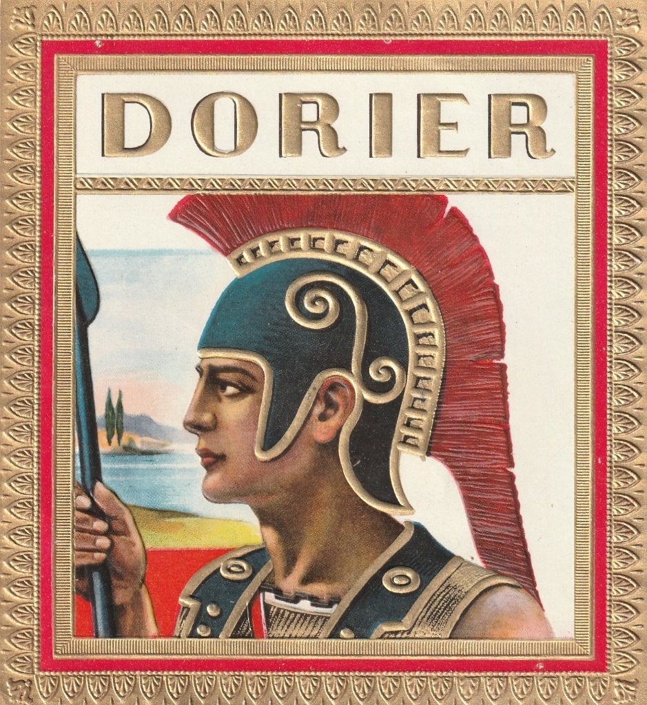 etiket R - 2272  dorier     sigarenbanden, Verzamelen, Ophalen of Verzenden, Zo goed als nieuw, Sigarenbandjes