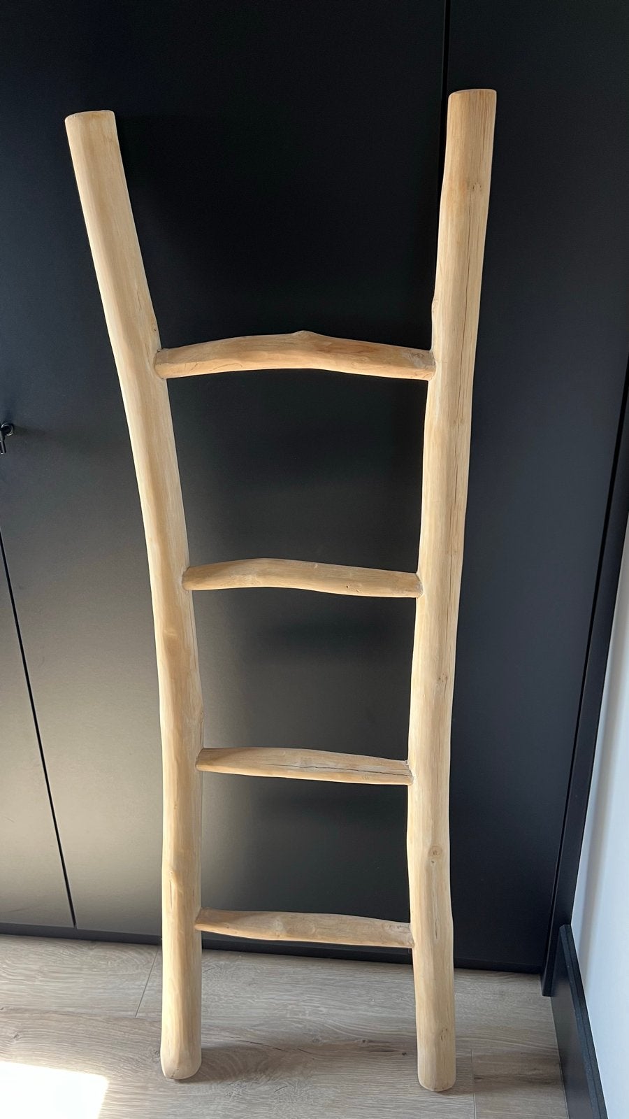 Decoratieve Houten Ladder - Teakhout, Ophalen, Hout, Bruin, Landelijk