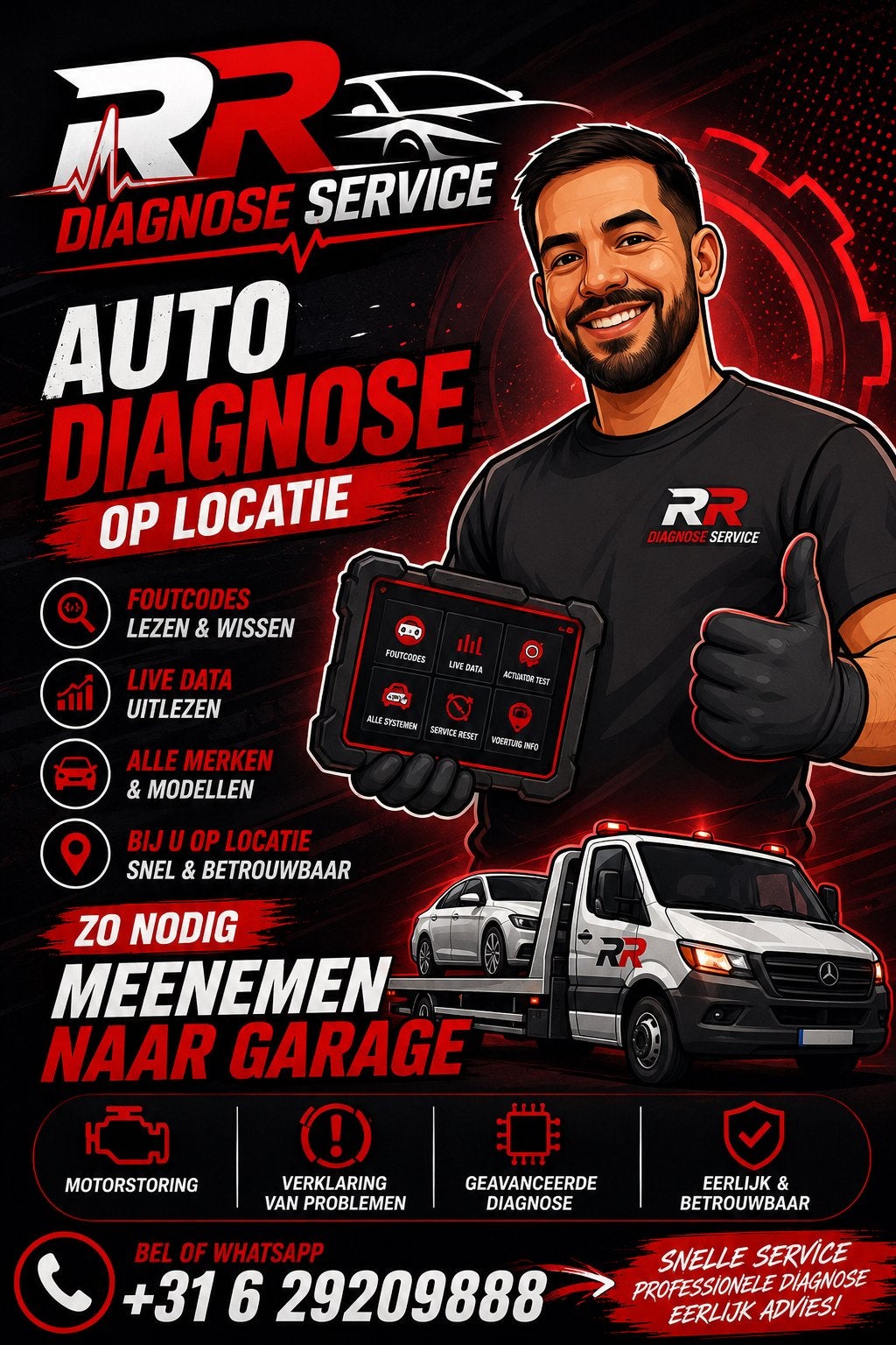 Auto diagnose op locatie! RR Diagnose Service, 24-uursservice, Overige werkzaamheden