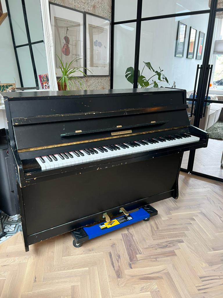 Piano te koop! Zeiter & Winkelman, Ophalen, Gebruikt, Zwart, Piano