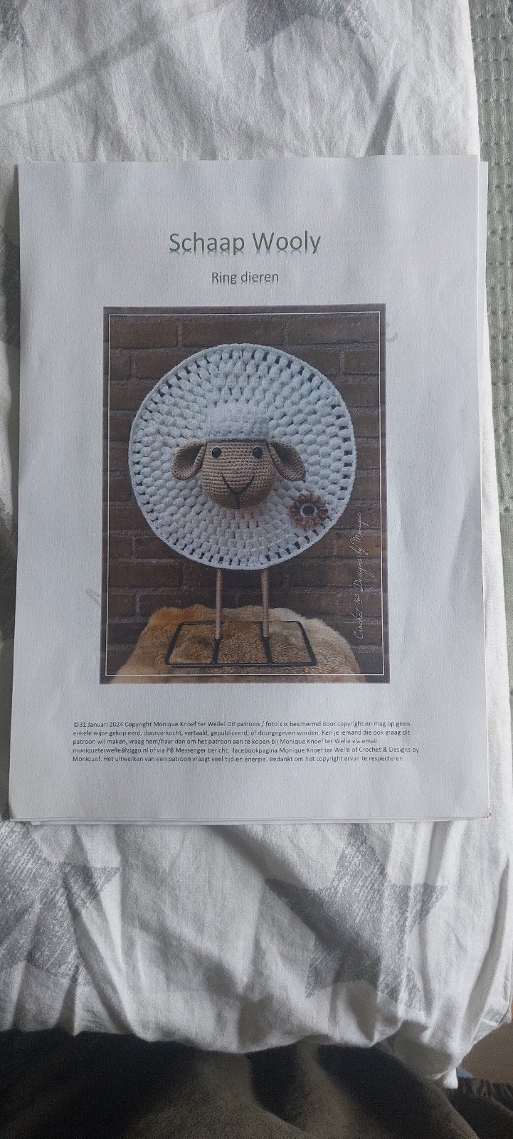 Leuk schaap met 2 ijzer staanders, Hobby en Vrije tijd, Ophalen of Verzenden, Nieuw, Haken, Patroon of Boek