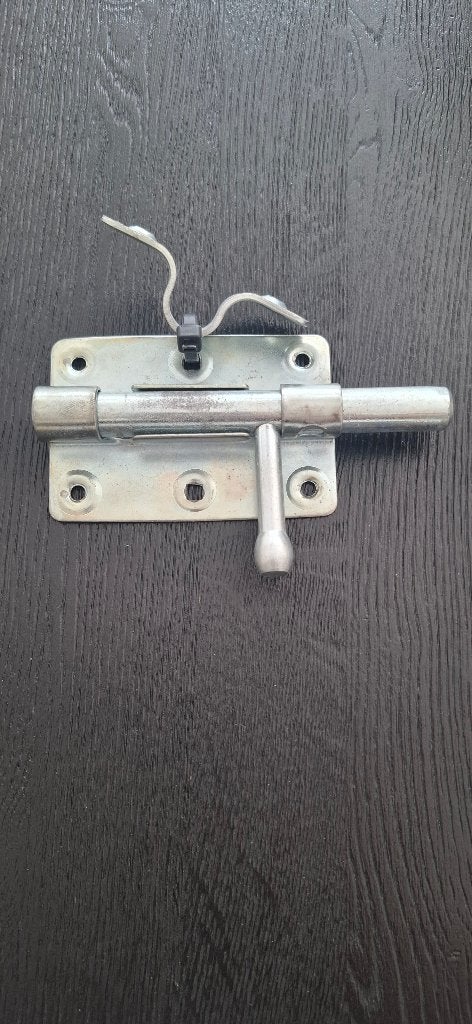 Zware grendel met veer verzinkt voor poortdeur/schuurdeur, Ophalen of Verzenden, Gebruikt, Rvs, Schuif of Grendel