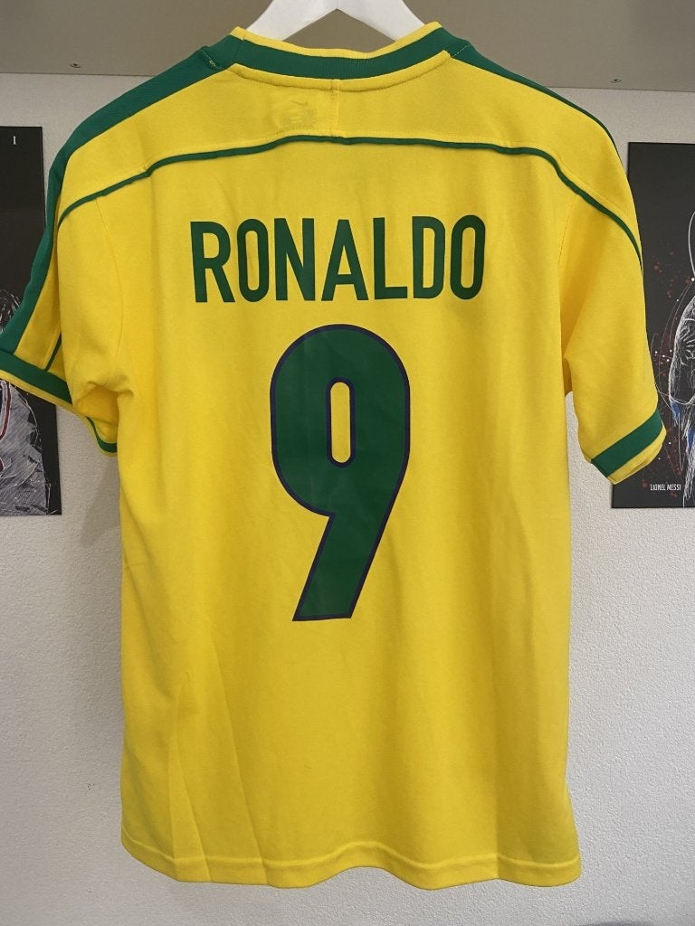 #RS001 Retroshirt Ronaldo R9 (Brazilië) te koop! Maat S, Sport en Fitness, Maat S, Verzenden, Nieuw, Shirt