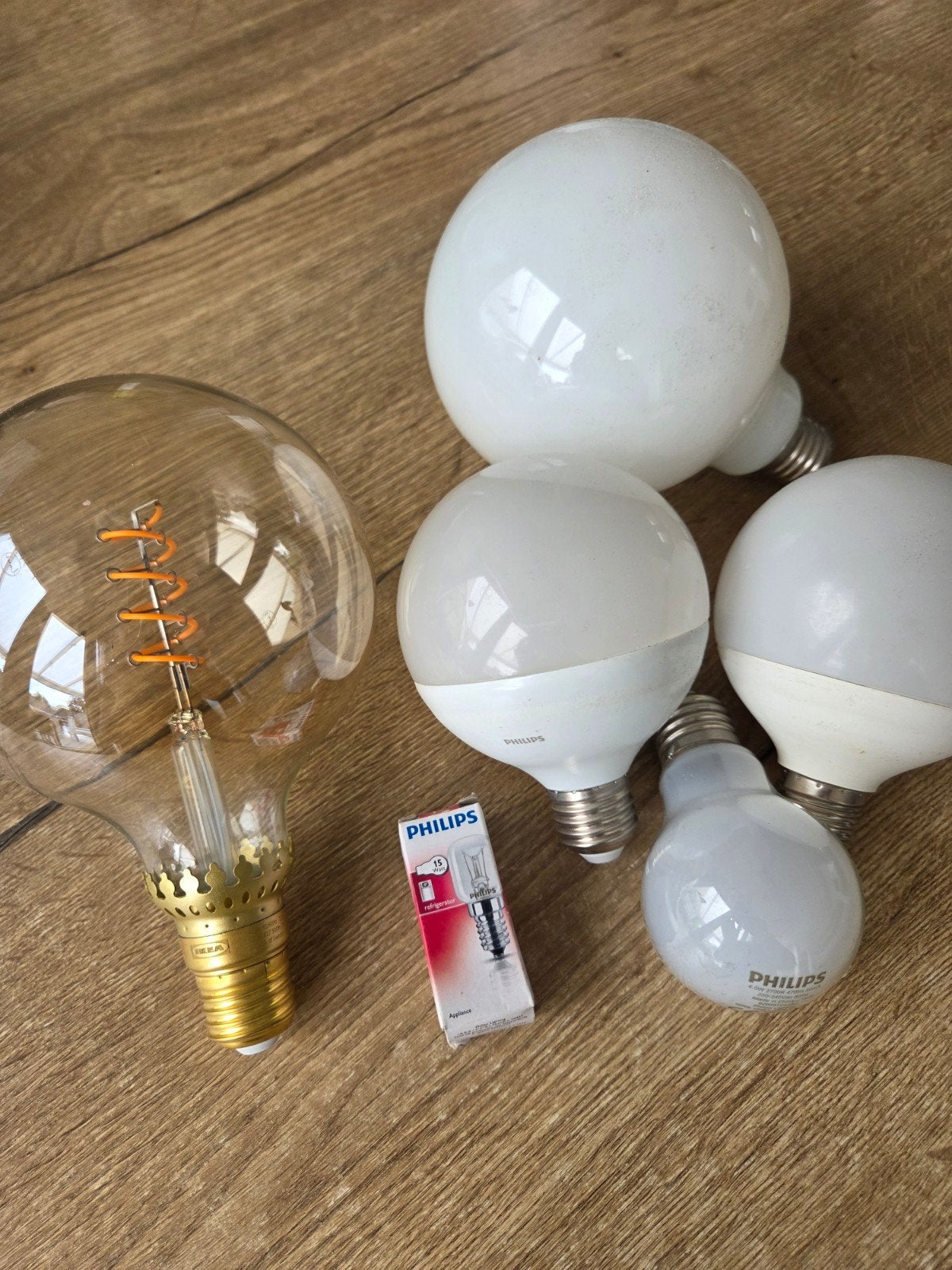 Diverse gloeilampen en LED-lampen, o.a. Philips en IKEA, Ophalen, Wit, Gebruikt, Philips