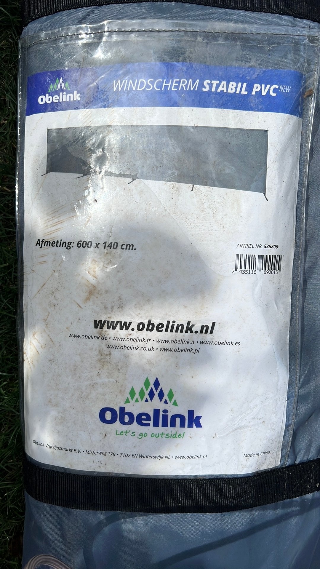 Windscherm Obelink 600x 140, Ophalen of Verzenden, Zo goed als nieuw