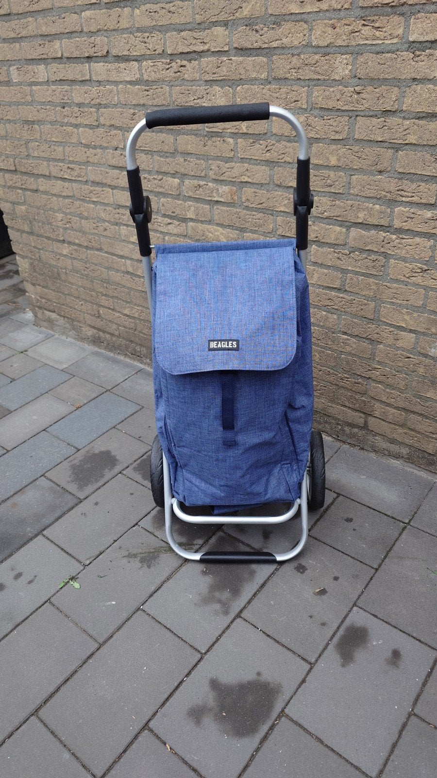 Te koop,  Denim Beagles boodschappen tas trolley., Ophalen, Zo goed als nieuw, Blauw, 30 cm of meer