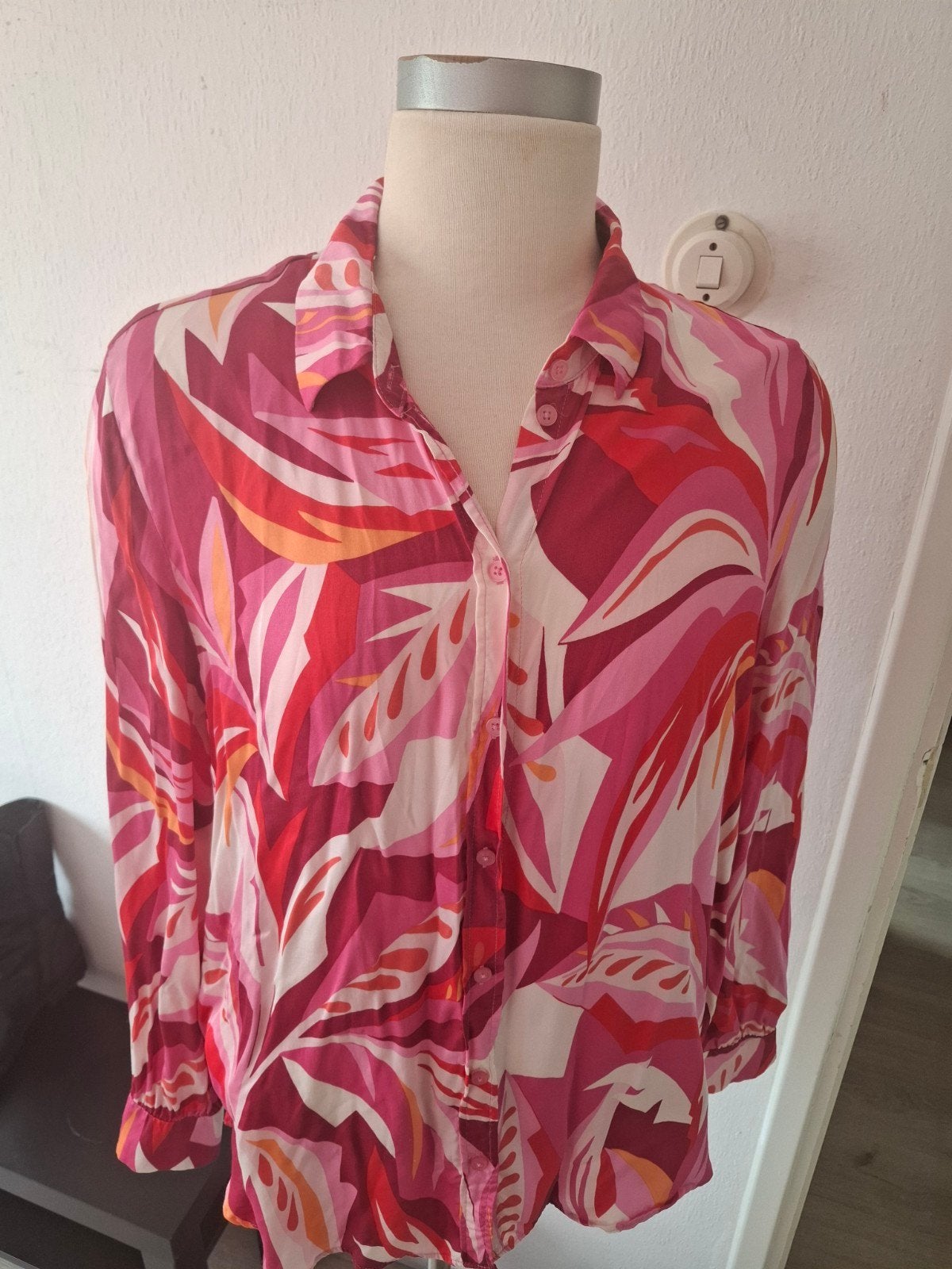 Blouse mt 44 Gerry Weber roze rood, Maat 42/44 (L), Ophalen of Verzenden, Zo goed als nieuw, Gerry weber