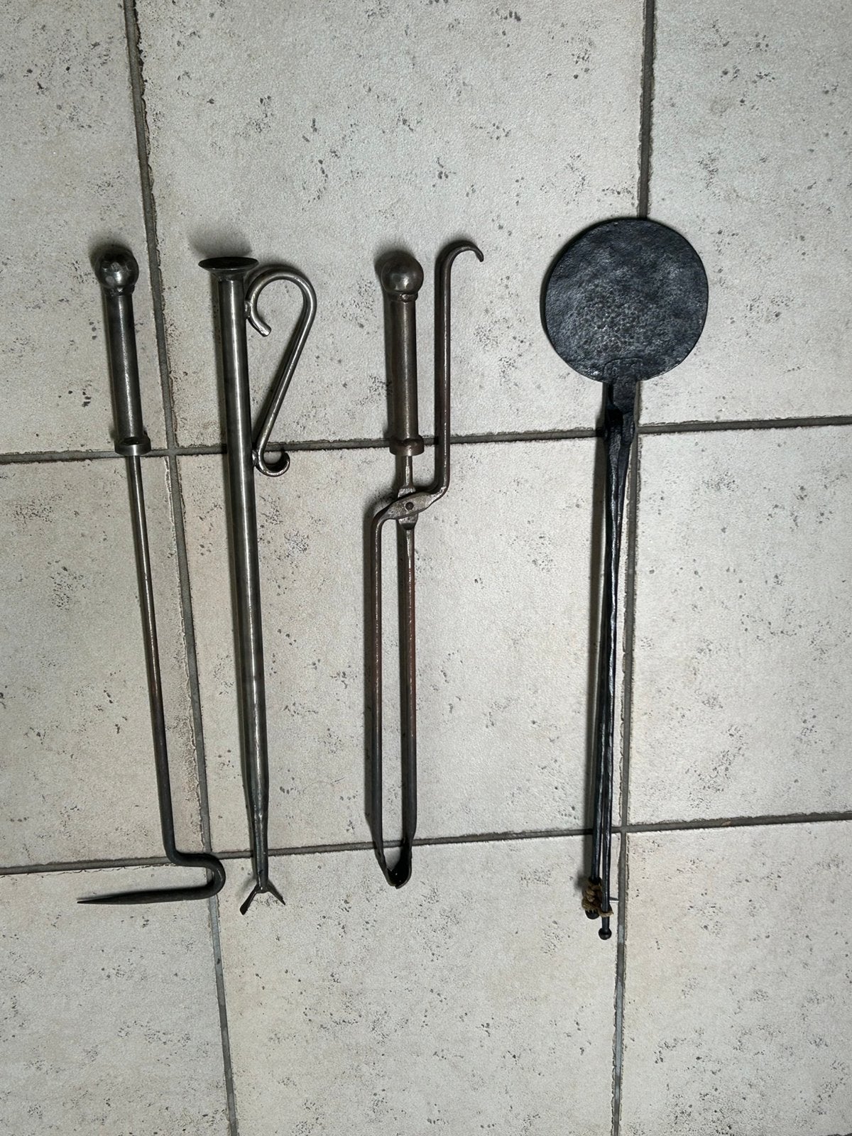 Antieke haardset(4-delig)- incl blaaspijp en wafelijzer, Ophalen, Zo goed als nieuw, Overige materialen, Klassiek