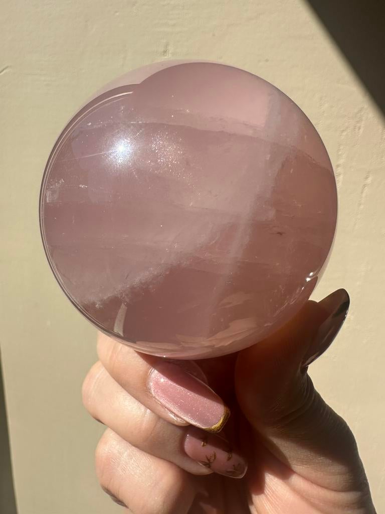 Hele mooie rozenkwarts sphere, Ophalen of Verzenden, Mineraal