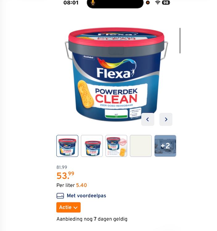 Flexa Powerdek Clean RAL 9010, Ophalen of Verzenden, Nieuw, Wit