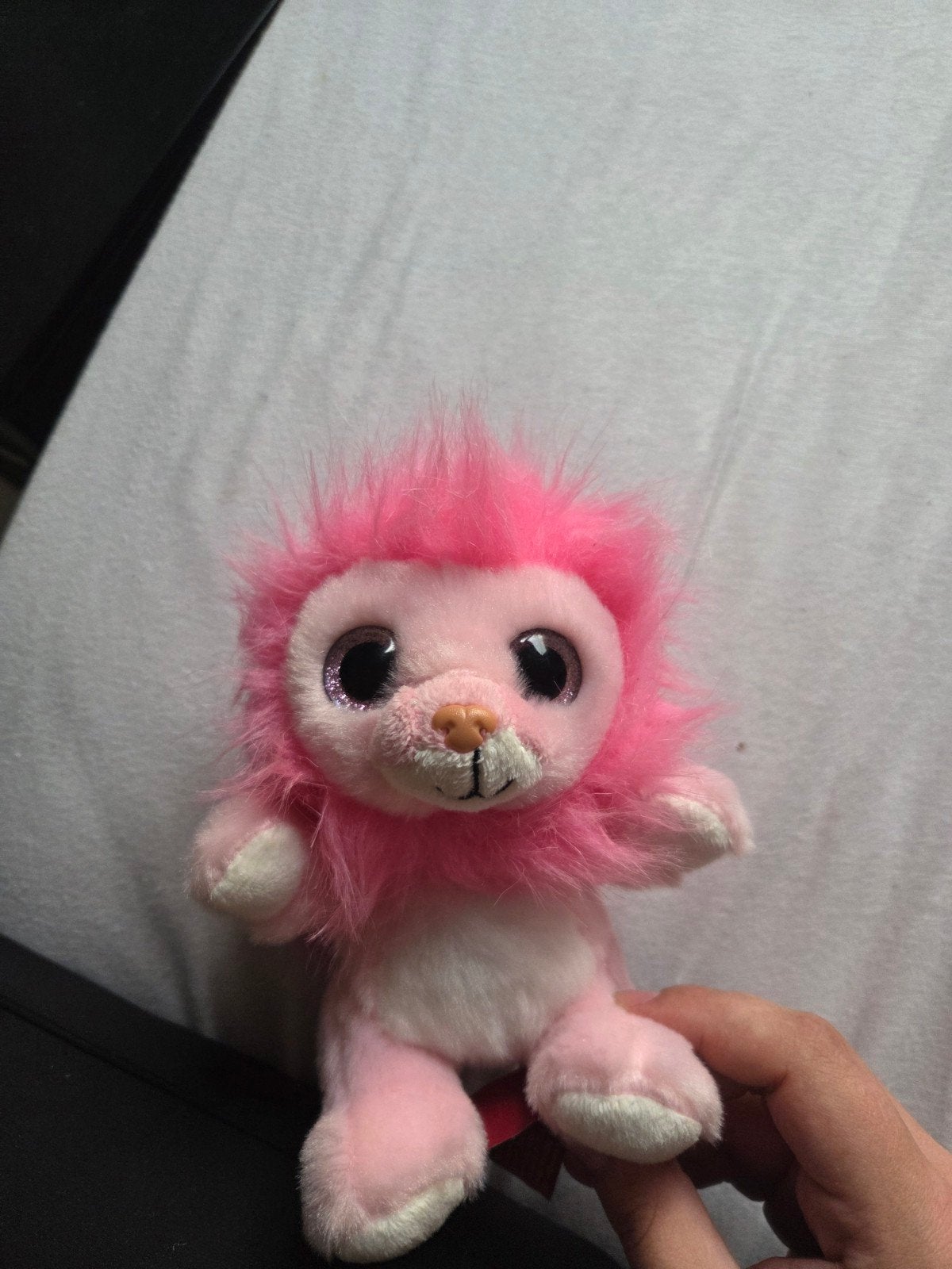 Roze leeuw knuffel met grote ogen, Ophalen of Verzenden, Zo goed als nieuw, Roze, Ty