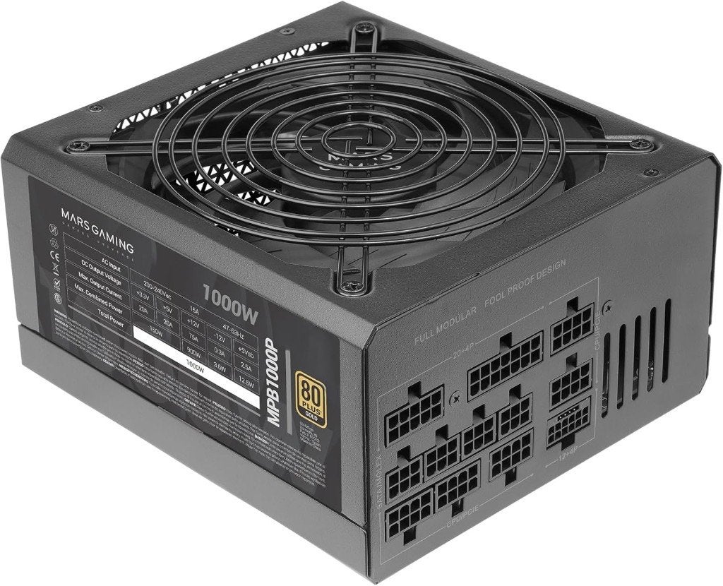 Mars Gaming MPB1000P ATX 3.1 PCIe 5.1 1000W Gold voeding, Ophalen of Verzenden, Zo goed als nieuw