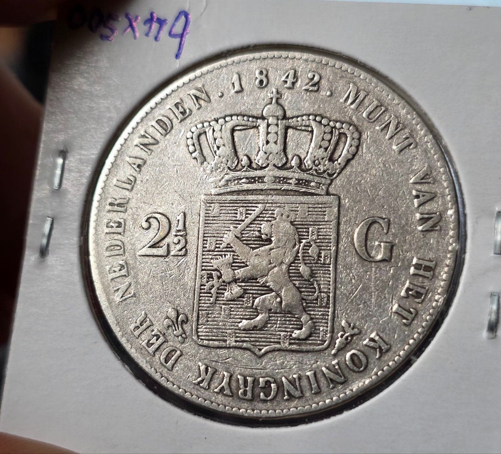 2 1/2 gulden 1842 Nederland Willem 2, Koning Willem III, Verzenden, Zilver, Losse munt