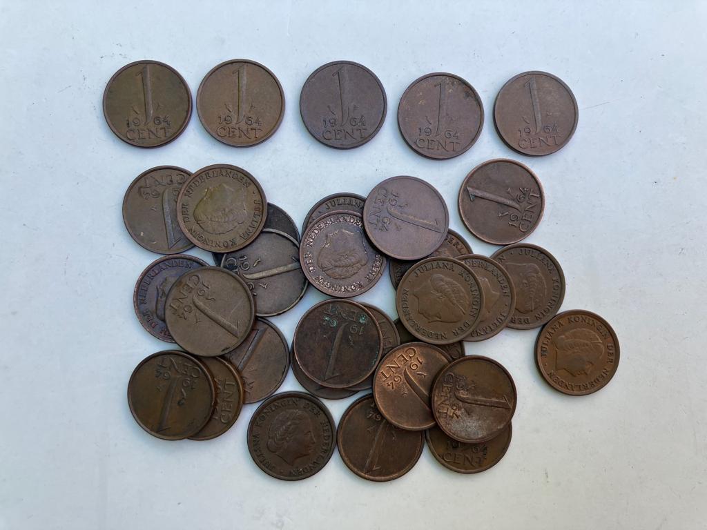 32 Centen 1964, Ophalen of Verzenden, Koningin Juliana, 1 cent, Losse munt