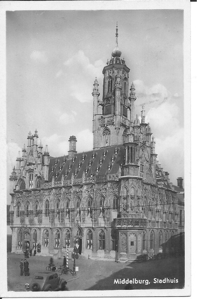 Middelburg Stadhuis, Ophalen of Verzenden, 1940 tot 1960, Gelopen, Zeeland