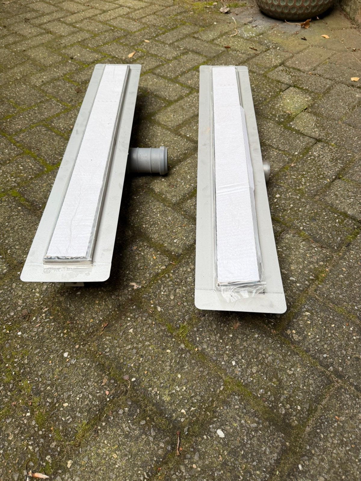 2 x Aco ShowerDrain douchegoot rvs + Tile rvs rooster tegels, Ophalen, Zo goed als nieuw, Rvs, Douche