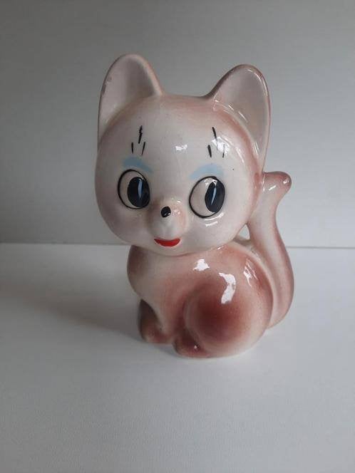 spaarpot 'kat' ~vintage , seventies ~, Ophalen of Verzenden, Gebruikt, Steen, Aardewerk of Keramiek, Dier