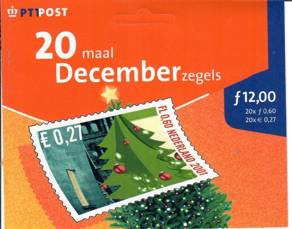 Hangverpakking 20 maal decemberzegels 2001 nr HB 2014-2023, Postzegels en Munten, Ophalen of Verzenden, Na 1940, Postfris