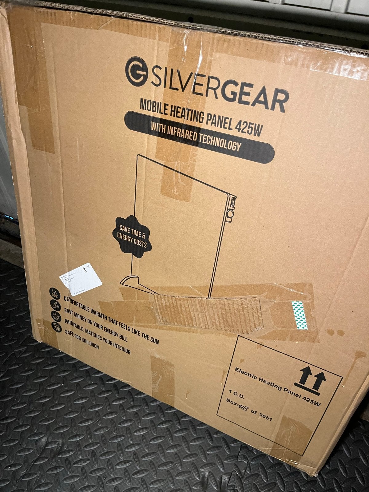 Silvergear Mobiel Verwarmingspaneel 425W Infrarood, Huis en Inrichting, Kachels, Ophalen, Overige soorten, Elektrisch, Nieuw