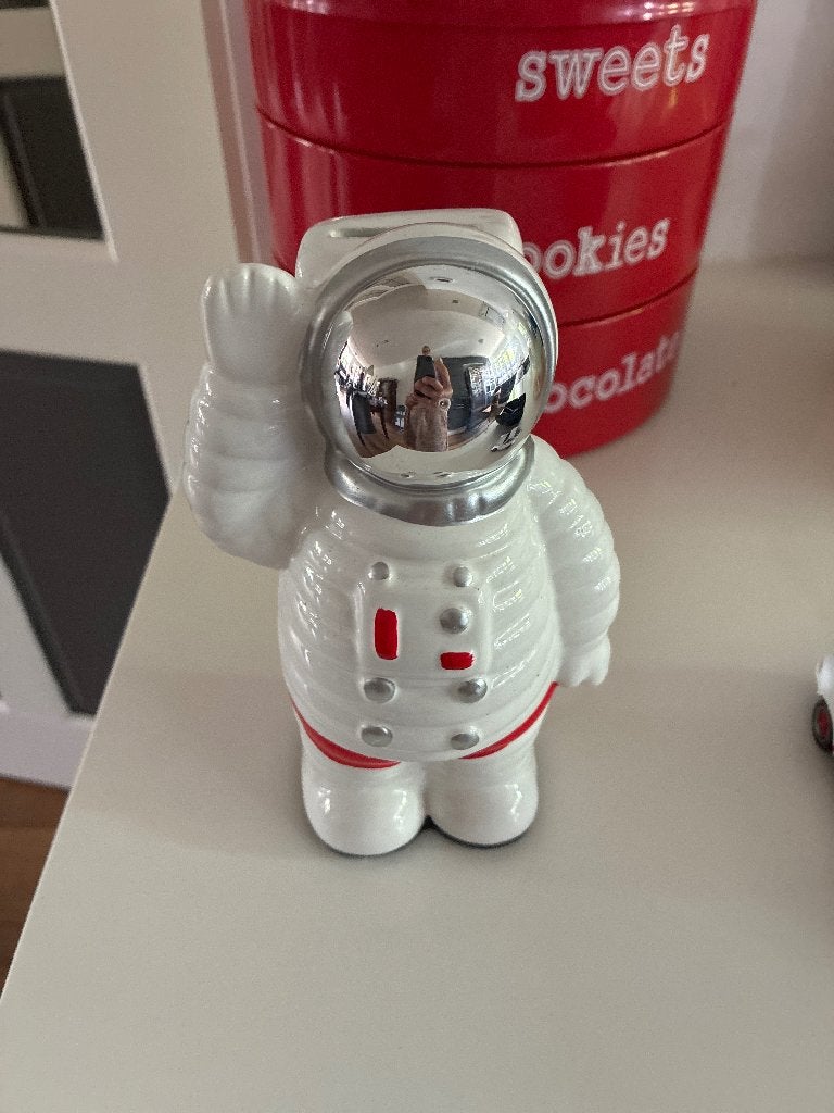 Astronaut spaarpot, Ophalen, Zo goed als nieuw, Steen, Aardewerk of Keramiek, Overige thema's