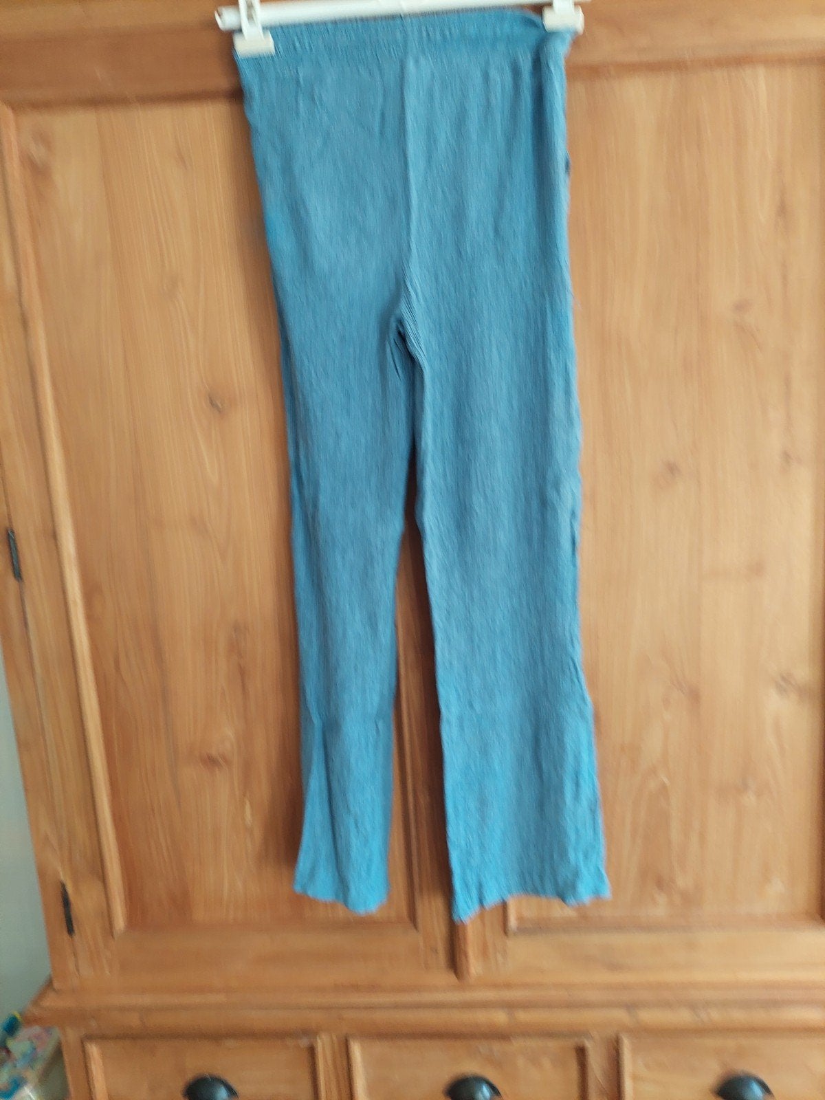 zgan Blauwe kreukel broek Janina 38., Ophalen of Verzenden, Zo goed als nieuw, Blauw, Lang