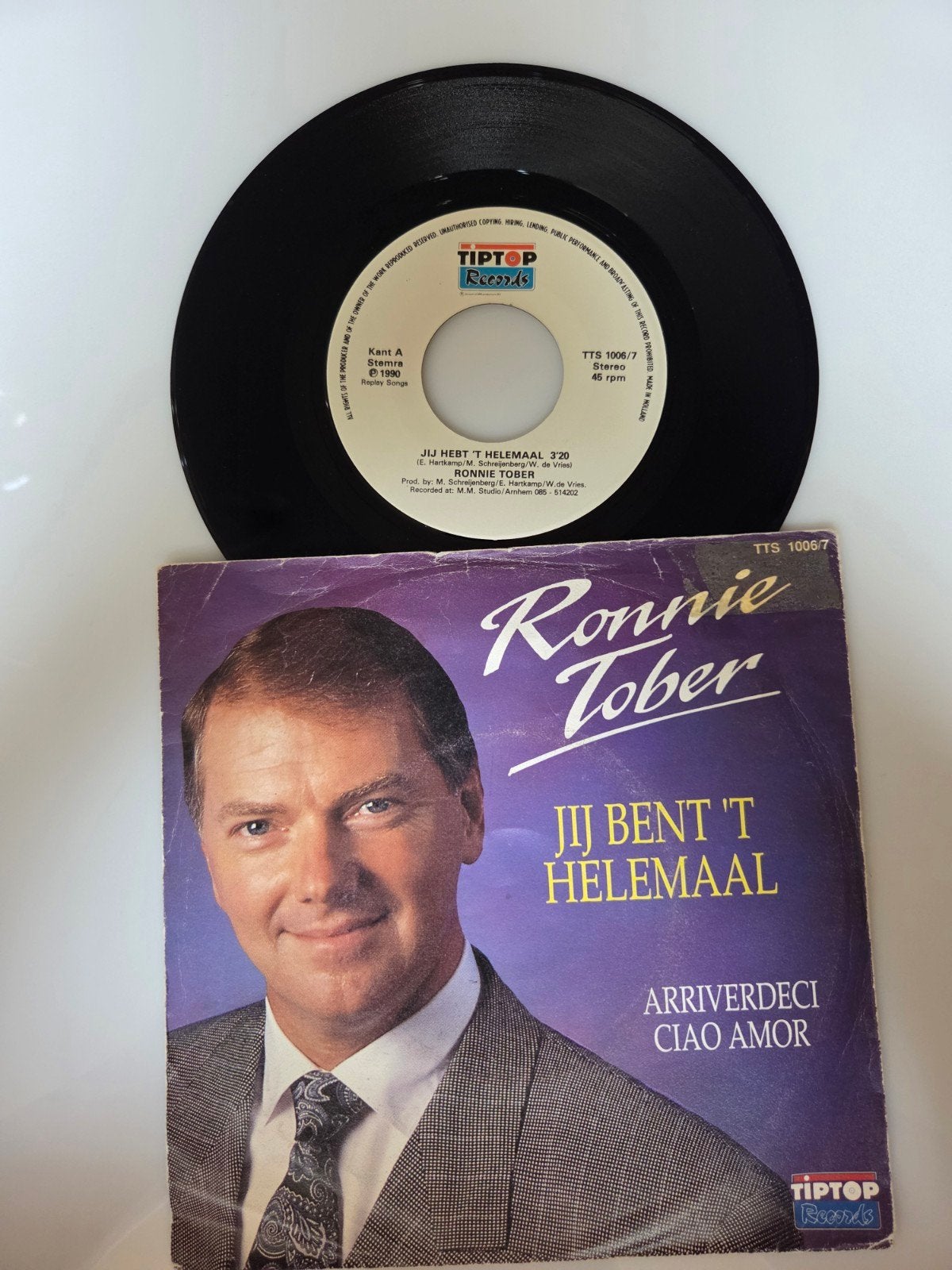 Ronnie Tober - Jij bent 't helemaal, Ophalen of Verzenden, Gebruikt, 7 inch, Nederlandstalig