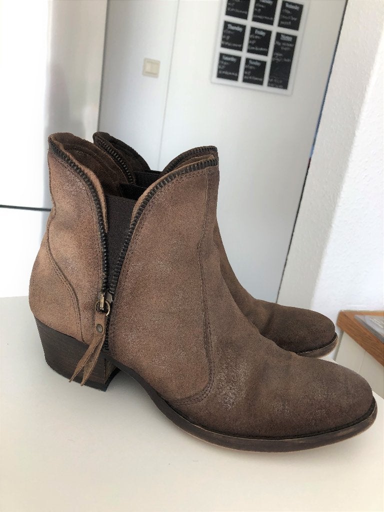 Dames laarsjes leer YKX & CO, Kleding | Dames, Schoenen, Ophalen, Bruin, Lage of Enkellaarzen, Gedragen