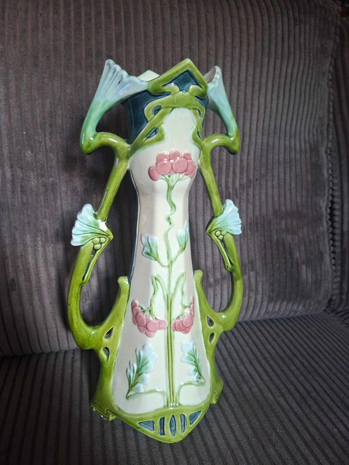 Antieke Art Nouveau vaas met bloemmotief, Antiek en Kunst, Antiek | Vazen, Ophalen