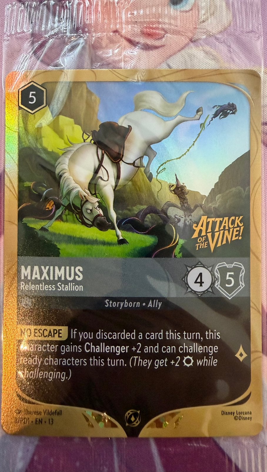 Disney Lorcana - Attack of The Vine - 8/PD1 -Maximus - Relen, Ophalen of Verzenden, Nieuw, Losse kaart, Foil