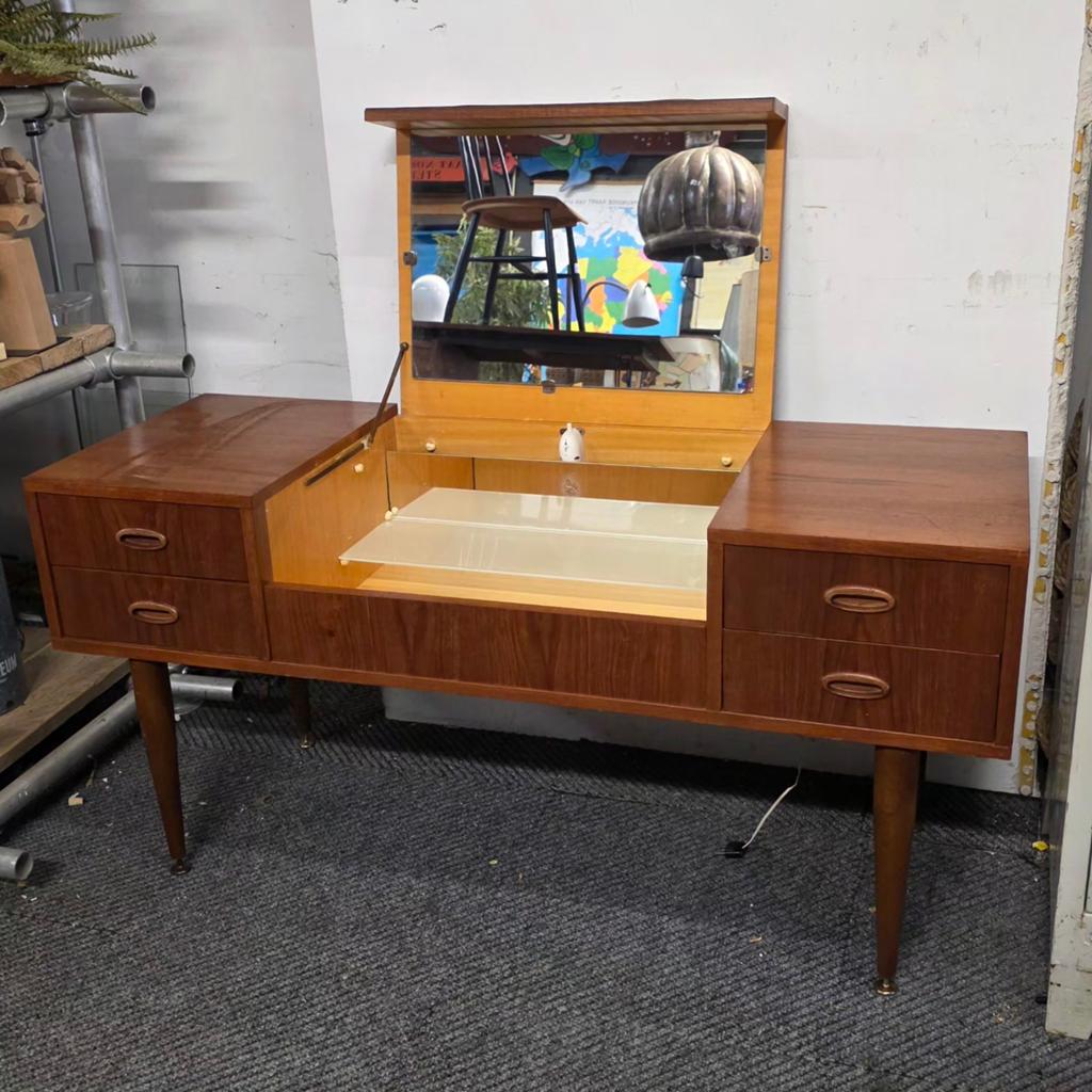 prachtig vintage teak toilet/make up meubel - retro dressoir, Ophalen, Huis en Inrichting