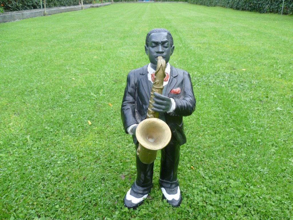 Man met Saxofoon Jazz Bebob Hard Bob Soul Funk Vintage Retro, Ophalen, Zo goed als nieuw, Mens
