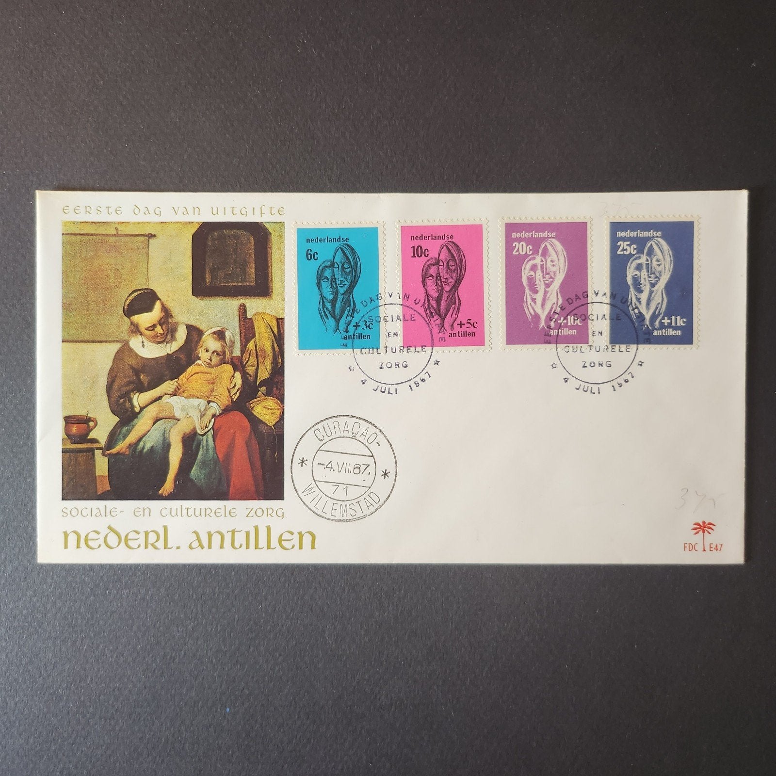 FDC Nederlandse Antillen 1967 Sociale en Culturele Zorg, Postzegels en Munten, Postzegels | Eerstedagenveloppen, Verzenden, Onbeschreven