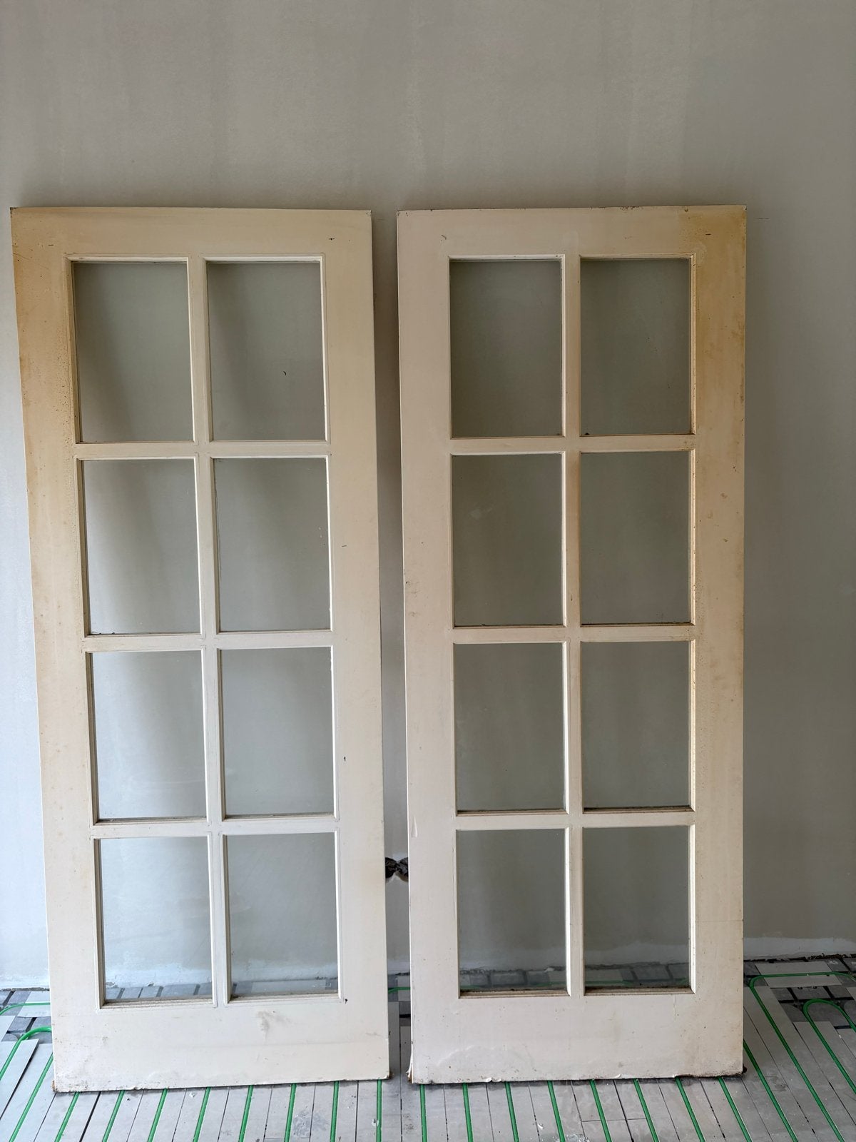 Set van 2 gebruikte binnendeuren met glas, Gebruikt, Minder dan 80 cm, Binnendeur, Ophalen of Verzenden